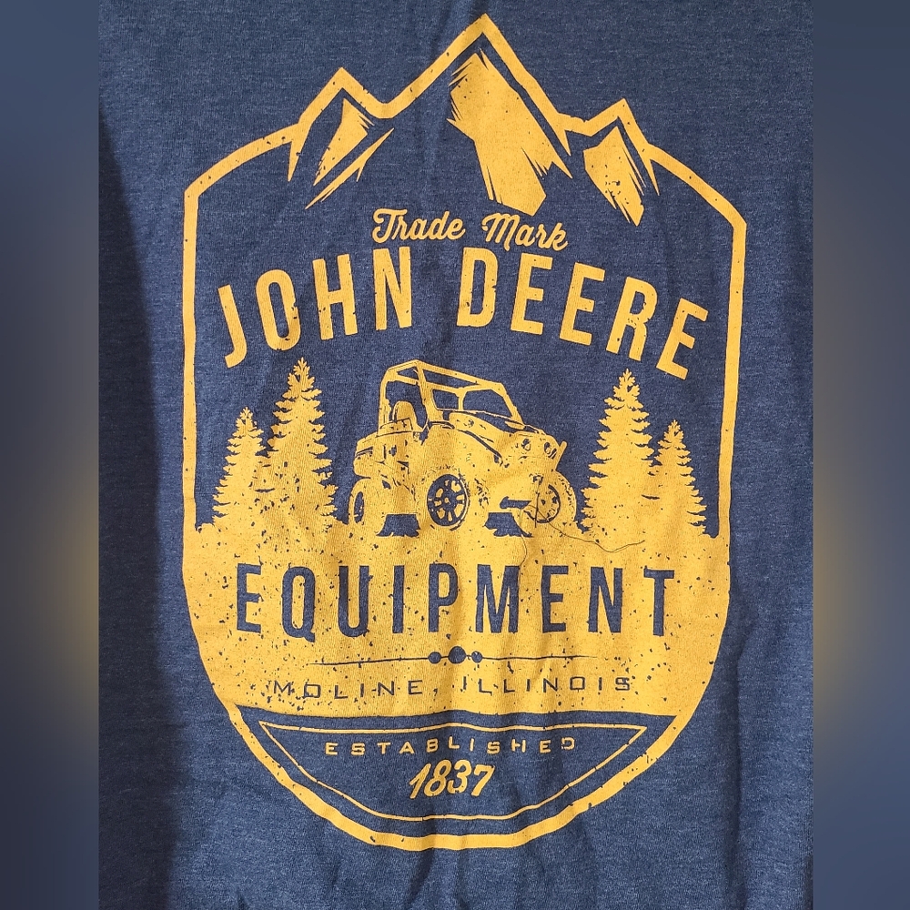 John Deere Blue Charcoal Tee with Yellow Graphic - Moline, Illinois